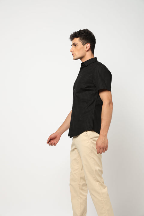 LORVEN Black Half Sleeve Shirt