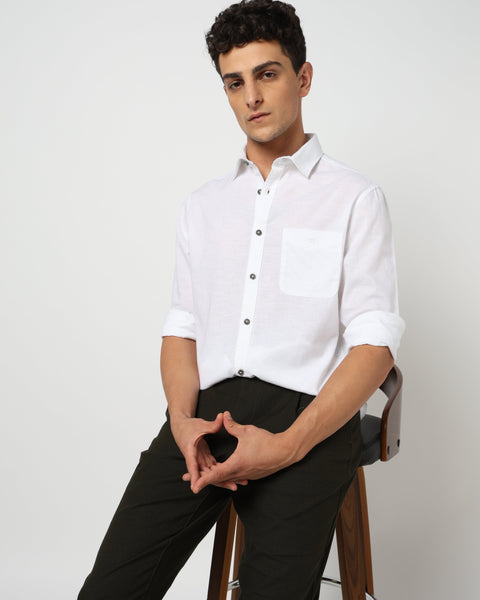 ALTON White Solid Shirt