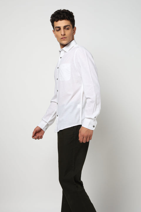 ALTON White Solid Shirt