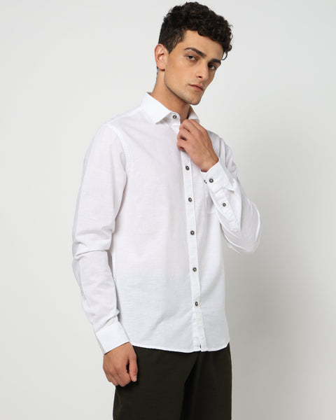 ALTON White Solid Shirt