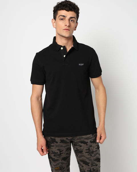 DARKON Black Polo T Shirt