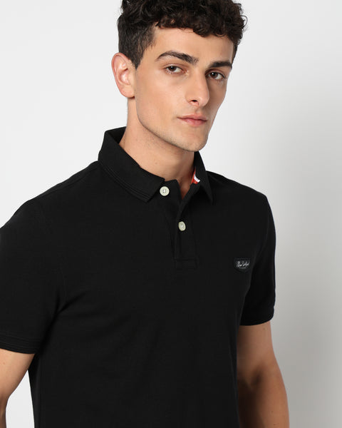DARKON Black Polo T Shirt