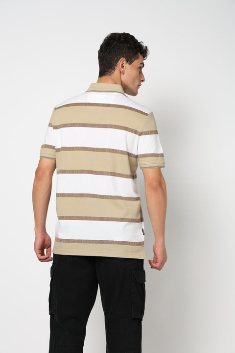 SOLRE Beige Polo T Shirt