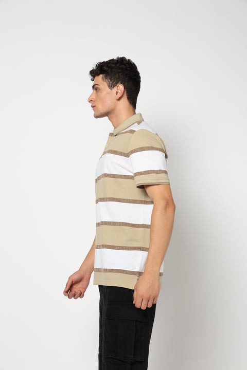 SOLRE Beige Polo T Shirt