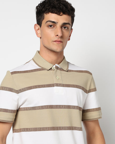 SOLRE Beige Polo T Shirt