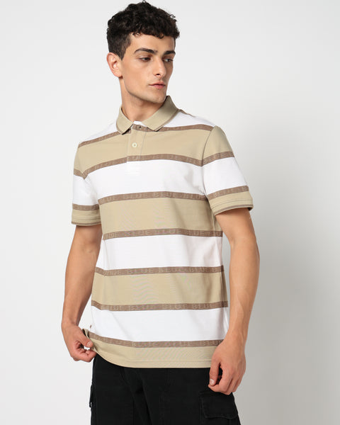 SOLRE Beige Polo T Shirt