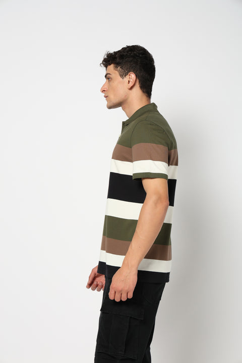 TAVRO Multi Striped Polo T Shirt