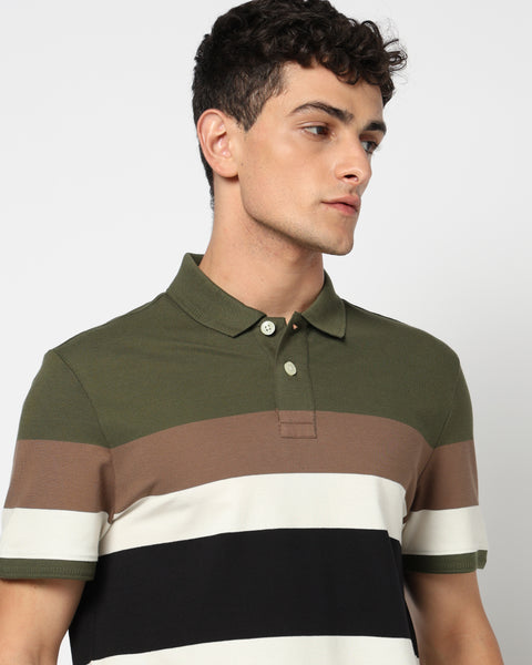 TAVRO Multi Striped Polo T Shirt