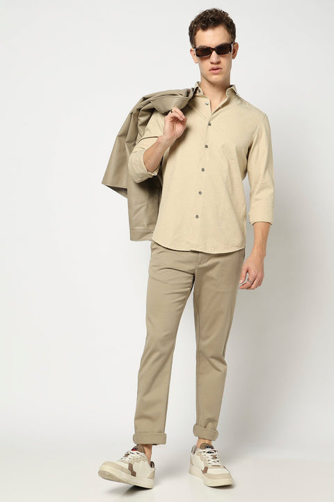Beige Abstract Printed Shirt - Shirt - 250230528