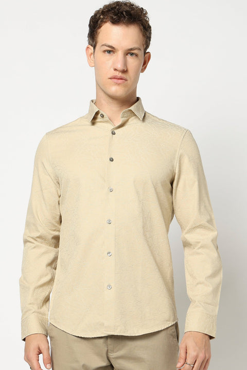 Beige Abstract Printed Shirt - Shirt - 250230528