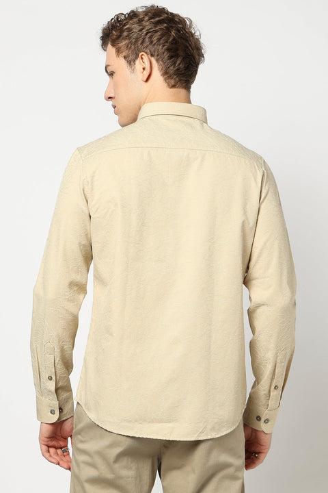 Beige Abstract Printed Shirt - Shirt - 250230528
