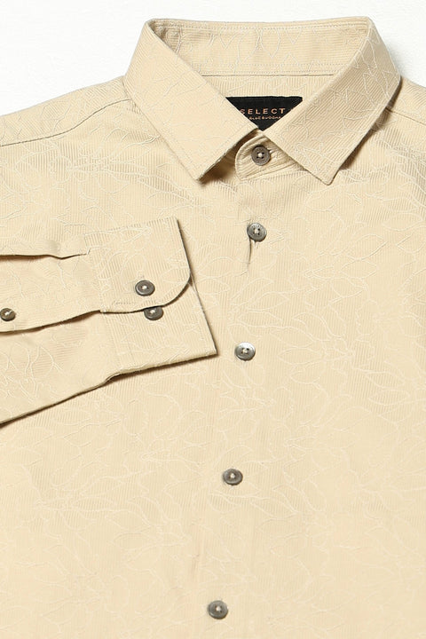 Beige Abstract Printed Shirt - Shirt - 250230528
