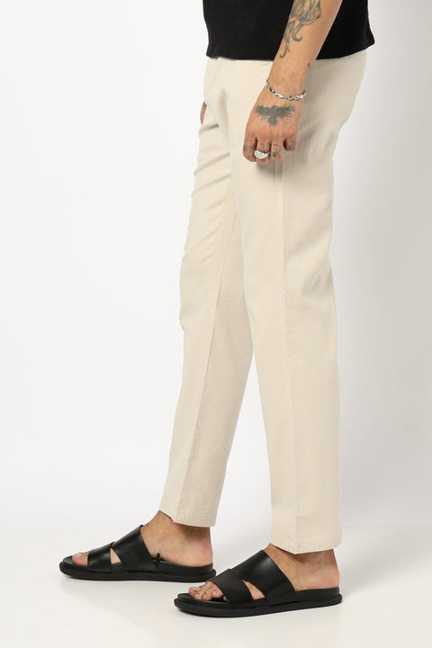 BEIGE PLAIN TRAVELLER PANTS - Trousers - 250740679
