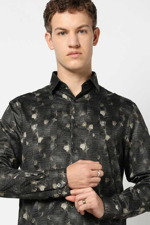 Black Absract Printed Shirt - Shirt - 241230132