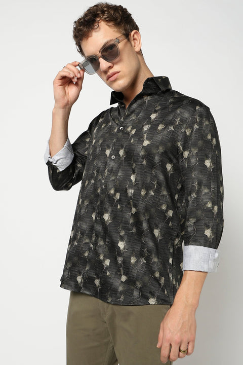 Black Absract Printed Shirt - Shirt - 241230132