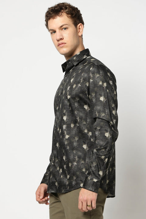 Black Absract Printed Shirt - Shirt - 241230132