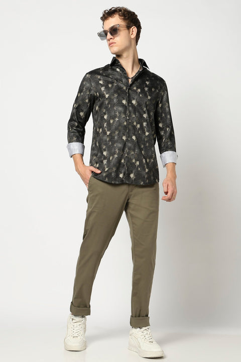 Black Absract Printed Shirt - Shirt - 241230132
