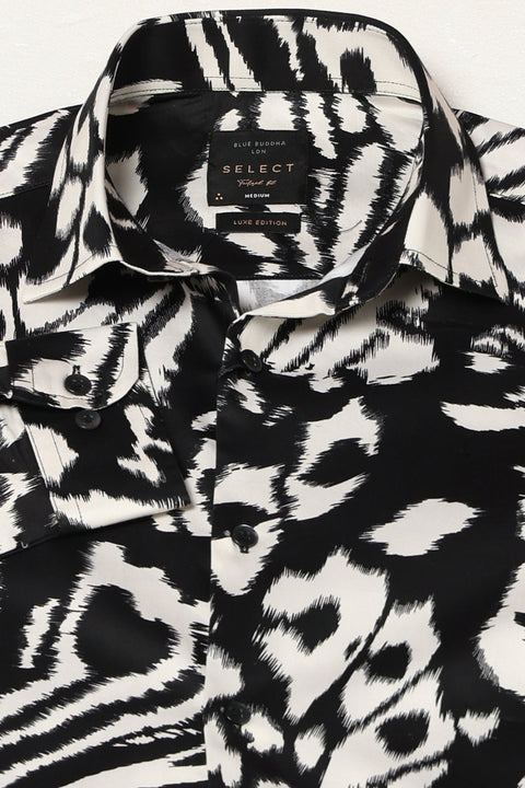 Black Abstract Print Shirt - Shirts - 241230142