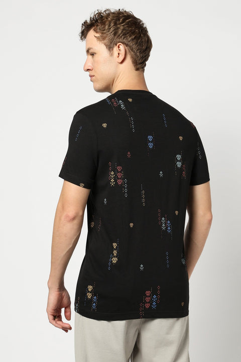 Black All Over Printed T Shirt - T Shirts - 230730606