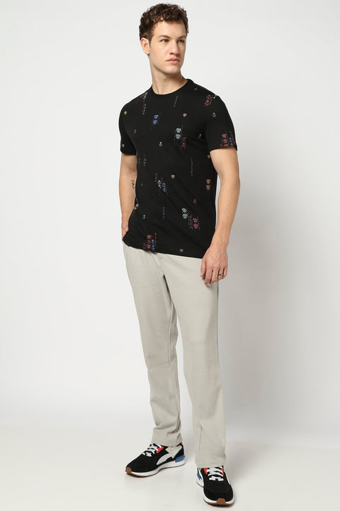 Black All Over Printed T Shirt - T Shirts - 230730606