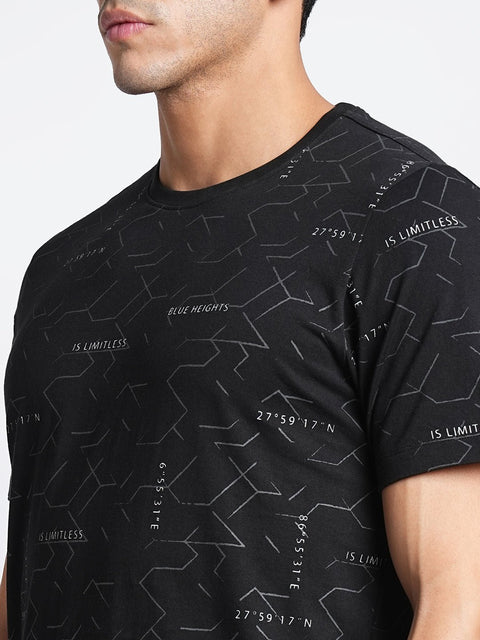 Black Overall Printed T-shirt - T-Shirt - 230430419