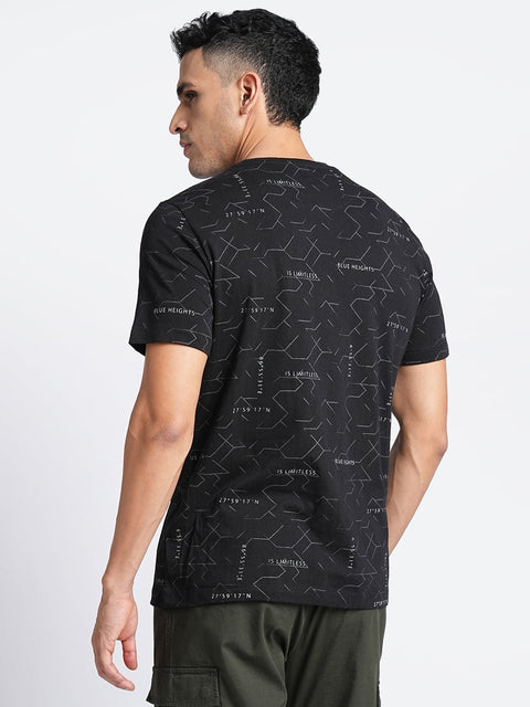 Black Overall Printed T-shirt - T-Shirt - 230430419