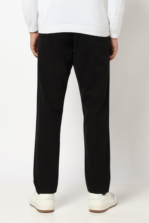 BLACK PLAIN PLEATED MENS TROUSER - Trousers - 250740536