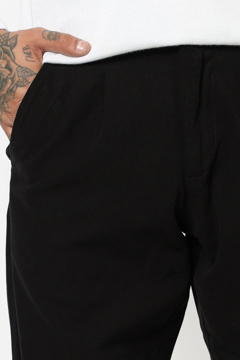 BLACK PLAIN PLEATED MENS TROUSER - Trousers - 250740536