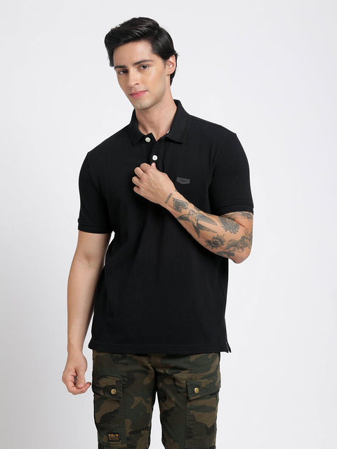 Black Polo Cotton T-Shirt - T shirts - 240100051