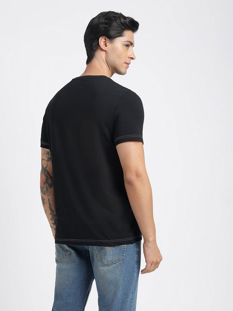 Black Printed Cotton T-Shirt - T-Shirt - 231131087