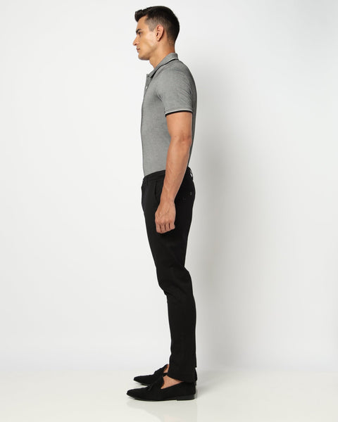 Black Slim Fit Men's Trouser - Trouser - 250640366