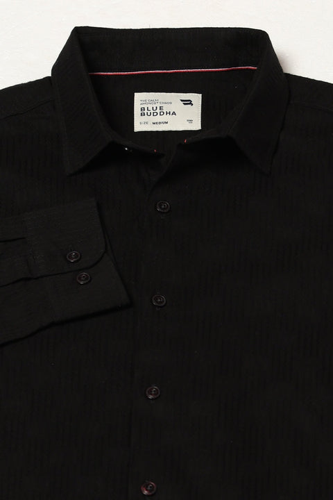 Black Solid Tailored Fit Shirt - Shirt - 250731627