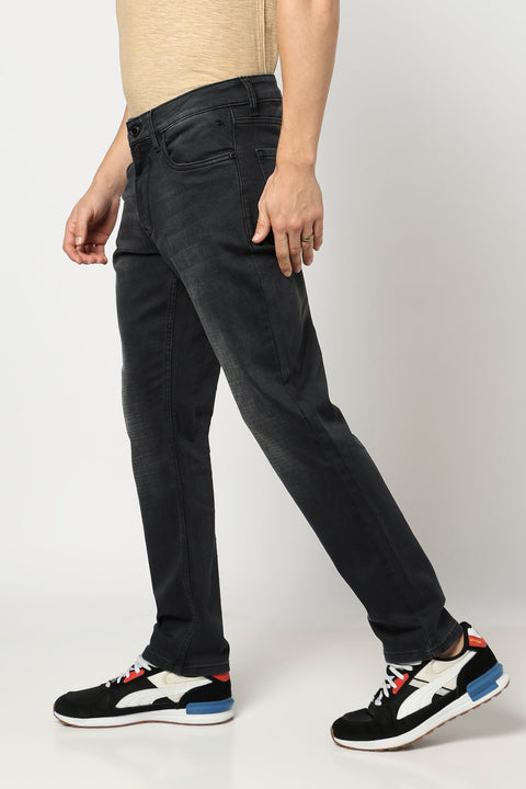 Black Straight Fit Denim - Denim -