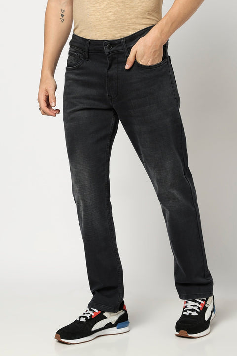 Black Straight Fit Denim - Denim -