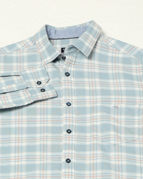 Blue Grid Tailored Fit Shirt - Shirts - 241129813