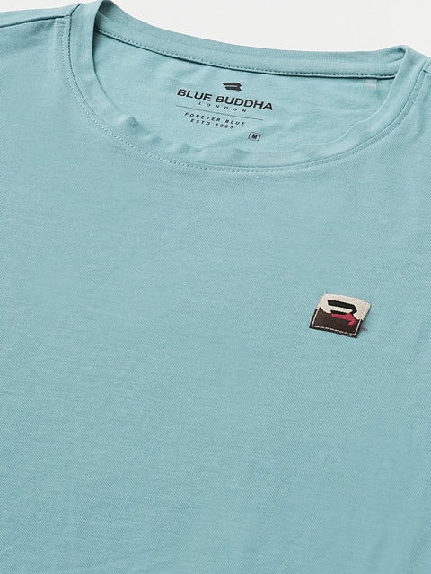 Blue Printed Cotton T-Shirt - T-Shirt - 231131072