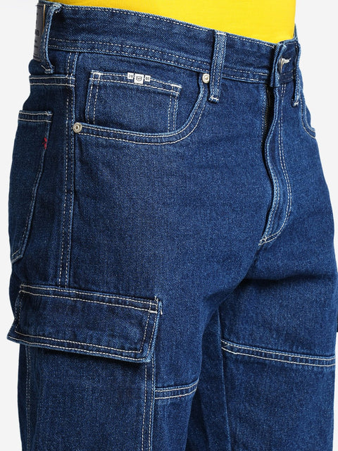 Blue Relax Fit Cargo Pants - Cargo - 240110041