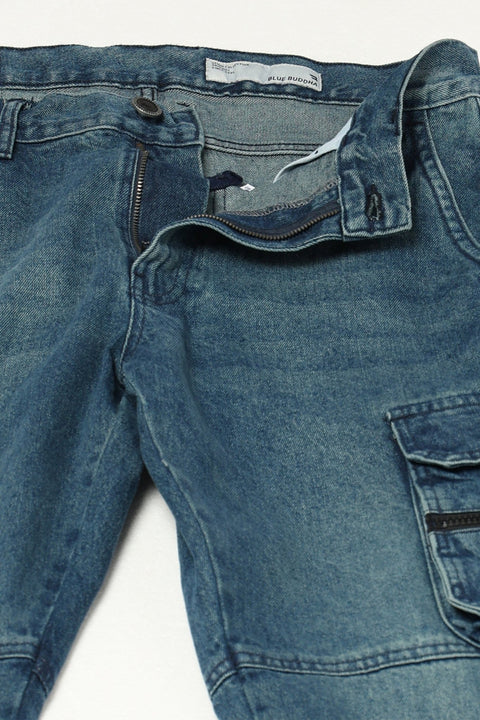 BLUE RELAXED FIT MENS CARGO - Cargo - 250410112