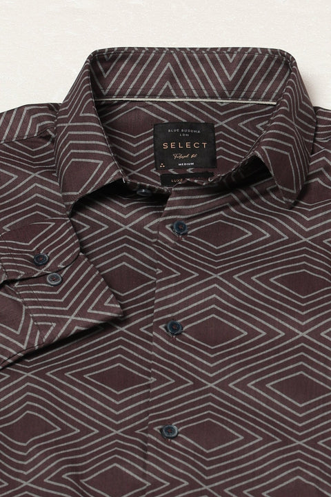 Brown Abstract Printed Shirt - Shirts - 241230227