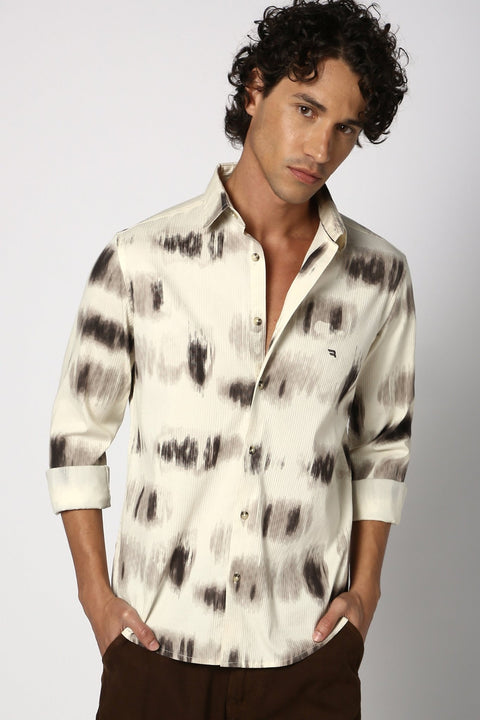 Brown Over All Printed Shirt - Shirt - 241129718