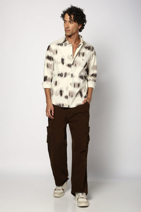 Brown Over All Printed Shirt - Shirt - 241129718