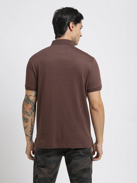 Brown Polo Cotton T-Shirt - T-Shirt - 231231182