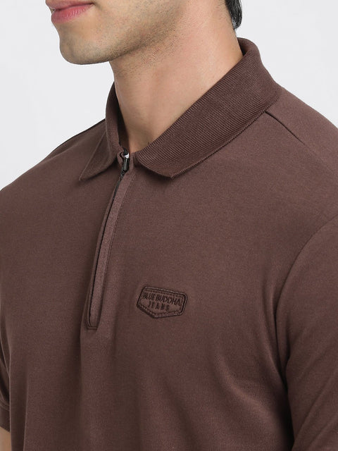 Brown Polo Cotton T-Shirt - T-Shirt - 231231182