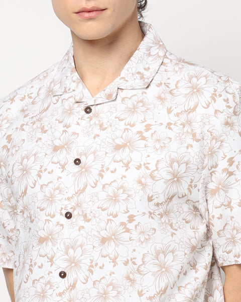 BROWN PRINT RELAX MENS SHIRT-Shirt - 240728437