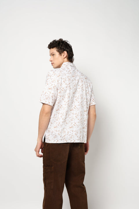 BROWN PRINT RELAX MENS SHIRT-Shirt - 240728437