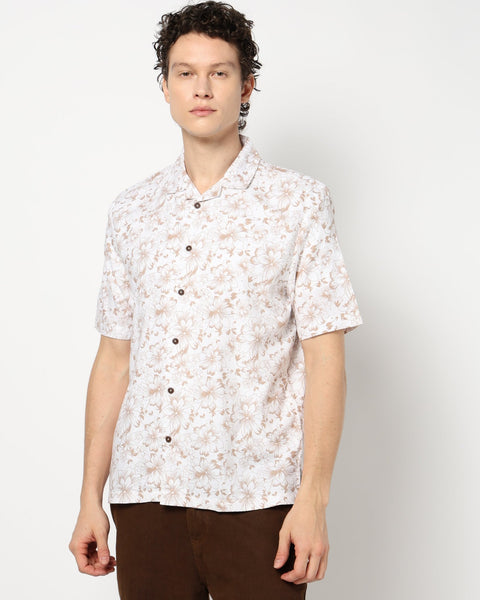 BROWN PRINT RELAX MENS SHIRT-Shirt - 240728437