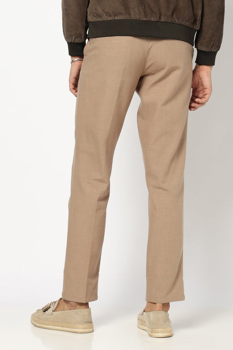 BROWN TRAVELLER FIT LINEN TROUSER - Trousers - 250740735