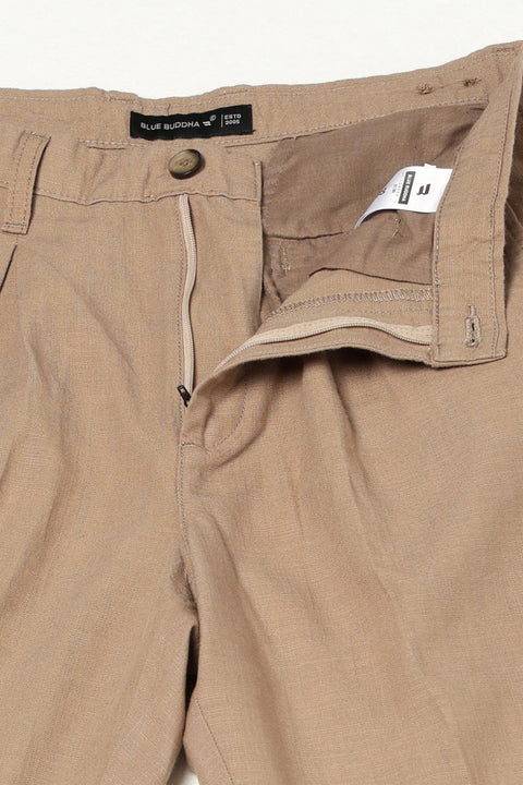 BROWN TRAVELLER FIT LINEN TROUSER - Trousers - 250740735