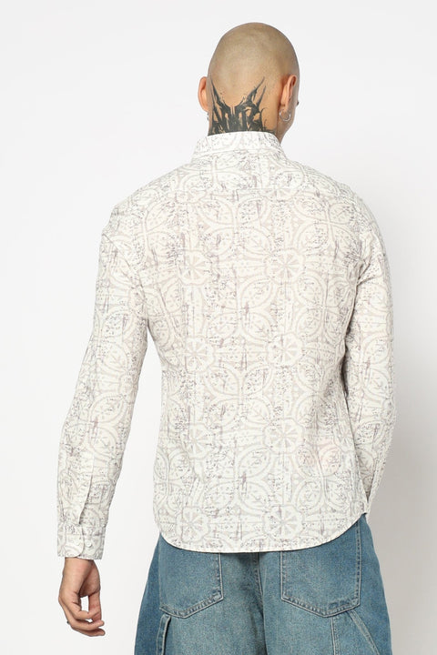BROWN TROPICAL LEAF PRINTED SHIRT-Shirt - 250731961