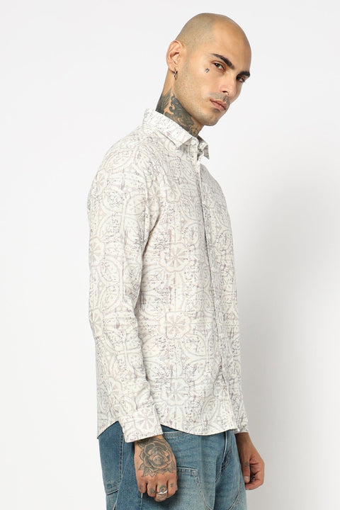 BROWN TROPICAL LEAF PRINTED SHIRT-Shirt - 250731961